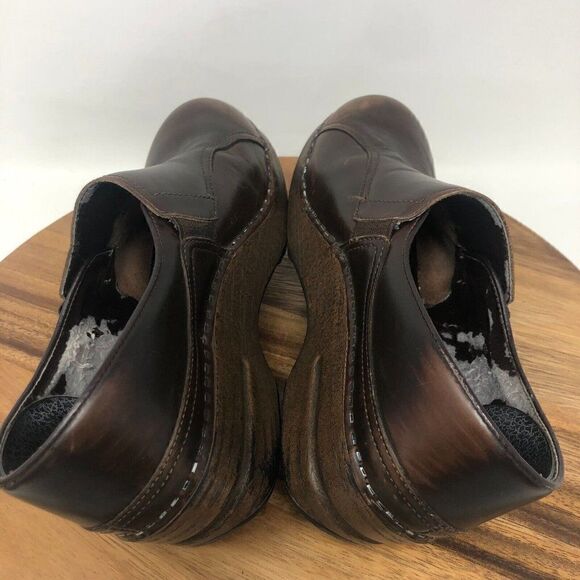 Dansko Phoebe Brown Leather Professional Clogs Shoes Women's 38 EU / 7.5-8 US - Picture 5 of 10